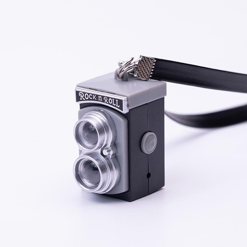Mini Smiley Face Plush Camera Pendant with Sound & Glow