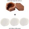 51/53/58mm Coffee Filter Paper Box Solid Wood Round Mocha Pot Filter Paper Box with Cover Lid Coffee Paper Filter Storage Box