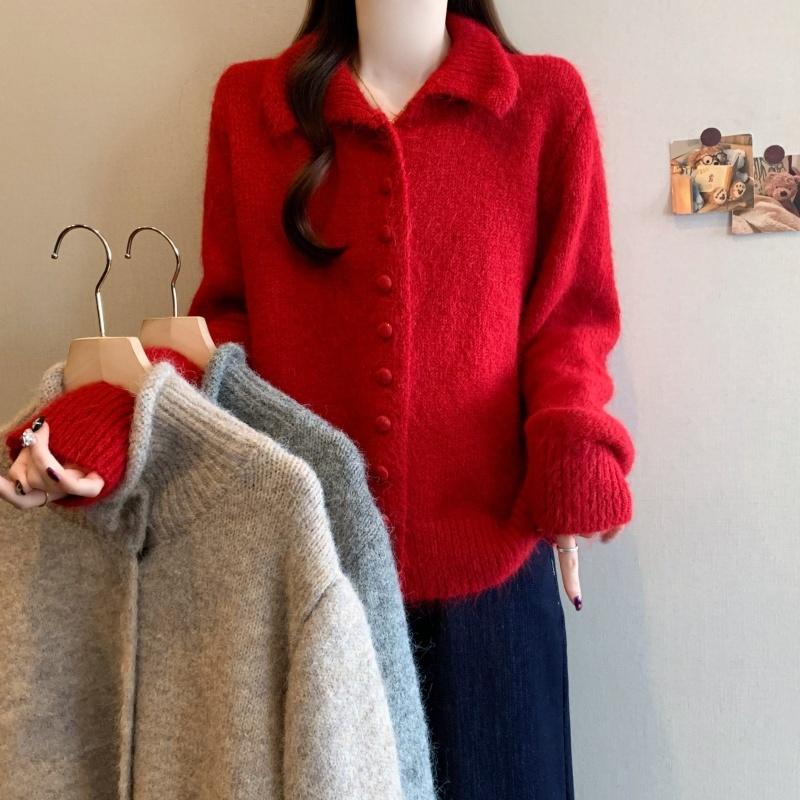 Oversized Womens Knit Sweater Winter Korean High Neck Rolled Edge Thick Warm Pullover Plus Size
