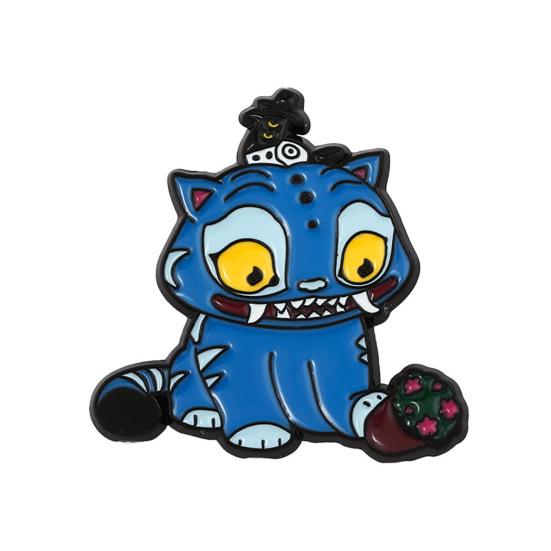 Demon Hunters-Inspired Bracelet Zinc Alloy Enamel Cat Charms Snake Chain Fade Resistant Lightweight Gothic Fantasy Jewelry Accessories