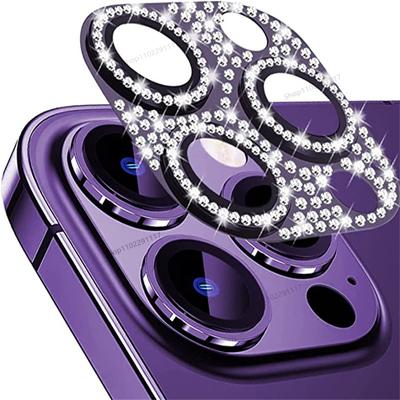 Diamant-Kamera-Objektivschutz für iPhone 14 13 12 Pro Max, gehärtetes Glas, Metall-Kameraabdeckung, iPhone 14 Pro Plus 13 Mini-Objektivhülle