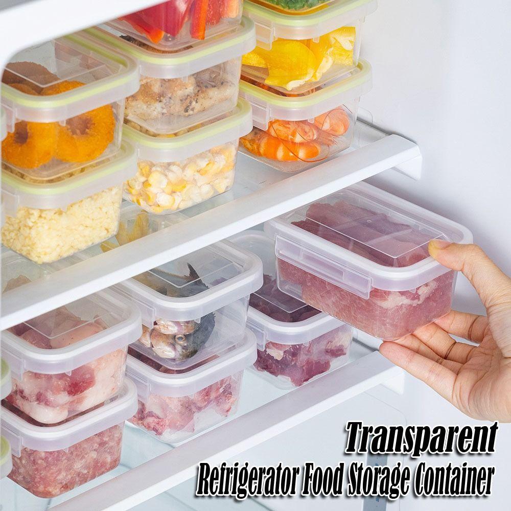 Tragbare durchsichtige Kühlschrank-Aufbewahrungsbox rechteckig stapelbar transparent Gemüsefach versiegelt Küchengefrierschrank Dichtungsbehälter