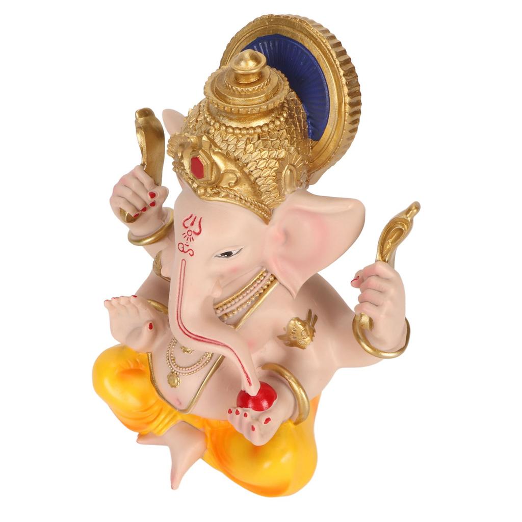 Indian Ganesha Statue Elephant Hindu God Sculpture Resin Decorative Indian Elephant God Ornament for Home Garden