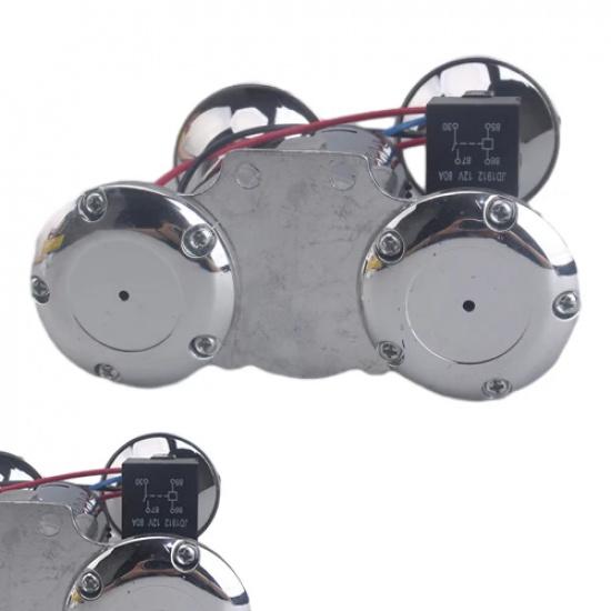 Dual electric air horn kit with compressor, 12V 24V 600DB super loud dual horn speakers for vehicle, car, truck, and boat