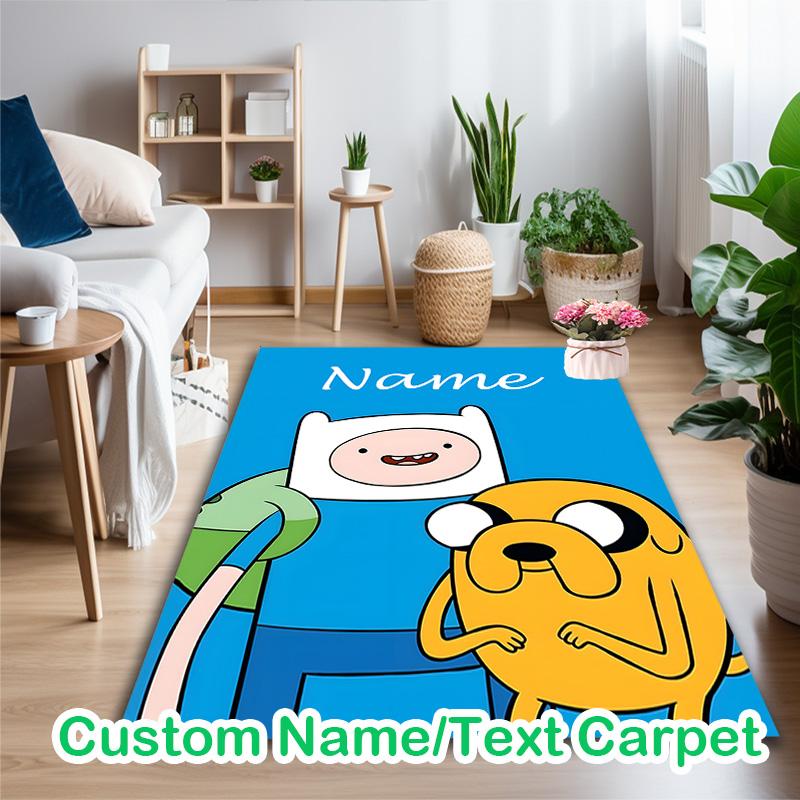 Adventure Time Friends Carpet, Non-slip Office Chair Rug, Digital Print Home Area Rug, Unique Festival Decorations
