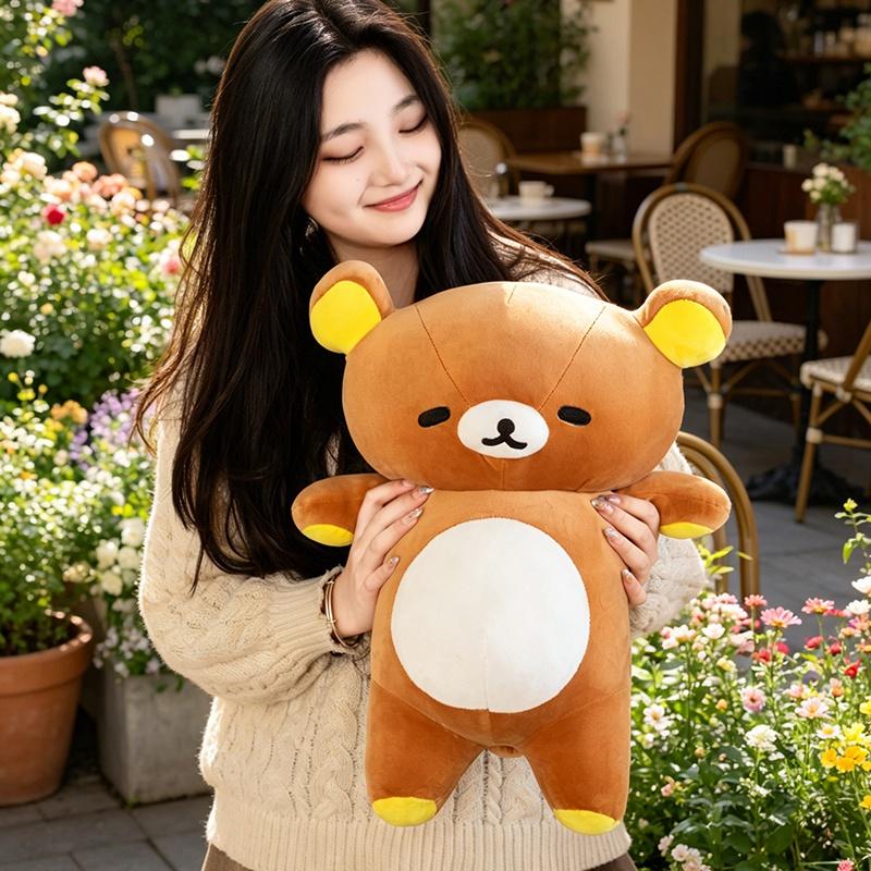 Rilakkuma Inspired Bear Plush Cute Toy Doll Set Ultra Soft Stuffed Companion For Kids Bedroom Decor And Birthday Gift