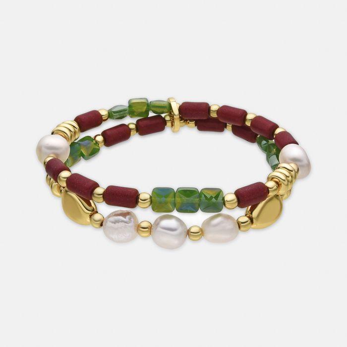 Bracelet - Luxenter - Kany - finition or jaune 18k - Perle blanche - Élastique 14,5 mm