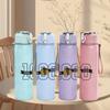 PC Number One Hundred Bold Text Print 750ml colorful plastic sports water bottle leakproof pop up lid with straw for outdoor work home use