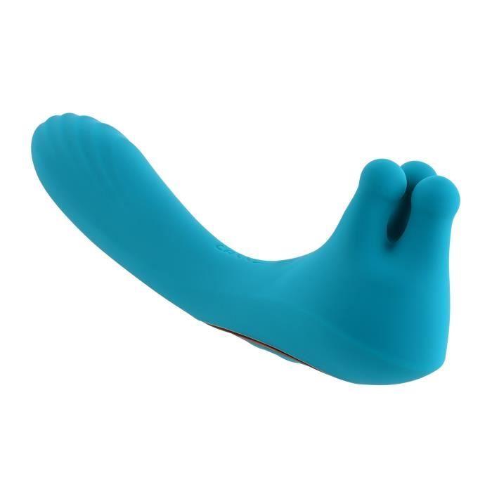 Vibromasseur EVOLVED Heads or Tails - Bleu - Stimulation du point G - Billes massantes