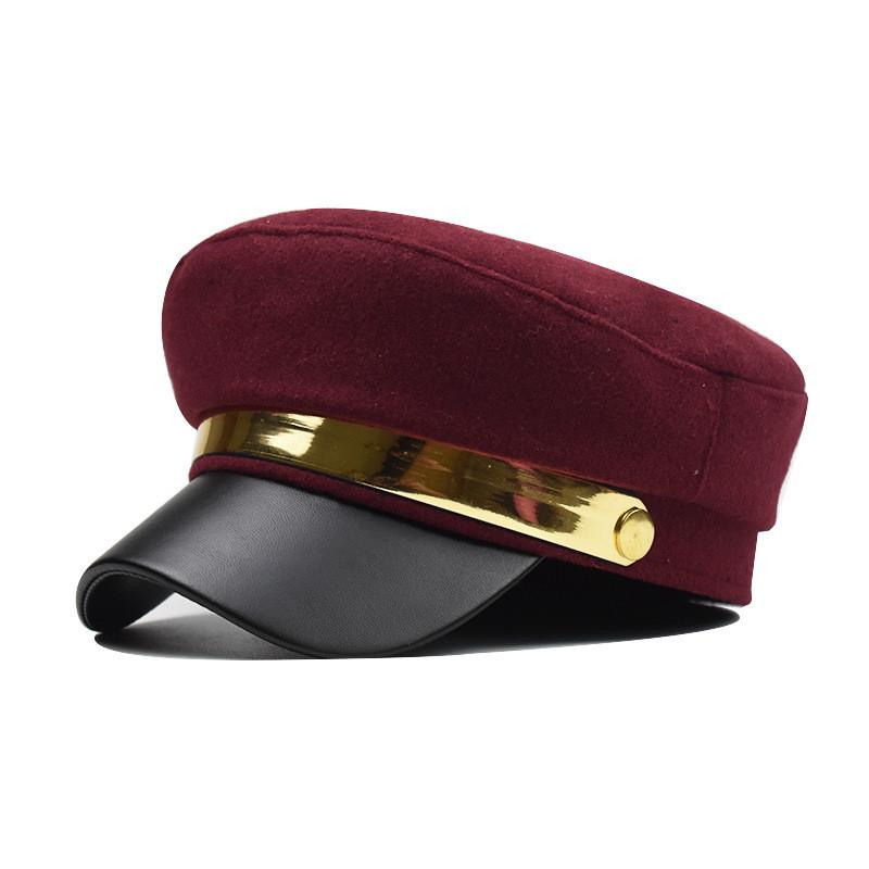 Female Beret Cap For Fall Winter Cotton Material With Short Visor And Sun Protection For Outdoor Activities