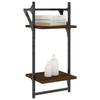 VidaXL Wall Shelves 2-Tier with Bars 2 Pcs Brown Oak 836257