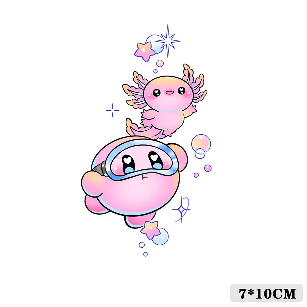 Cartoon Kids Dinosaur Mermaid Fruit Flower Animal Robot Finger Arm Tattoo Sticker
