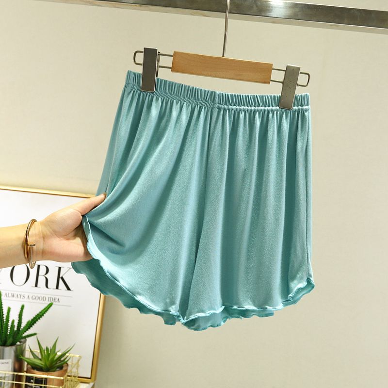 

Modal Casual Shorts Women s Spring/Summer Plus Size Lace Bottoming Safety Pants Thin High Waist Loose Loungewear Pajama Shorts Bean Green XL (60.00 kg-70.00 kg recommended