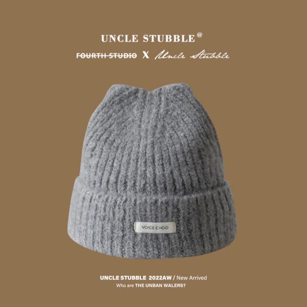 Autumn and Winter Wool Pile Hats with Large Head Circumference Versatile Casual Cold Hats Warm Hats Couple Ear Protection Knitted Hats