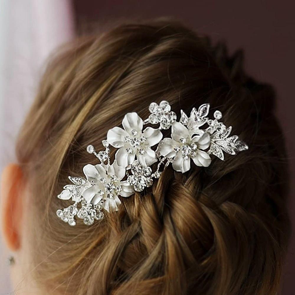 Alloy Bride's Hair Comb Rhinestone Hair Accessories Fashion Flower Hairpin  Festive Gifts