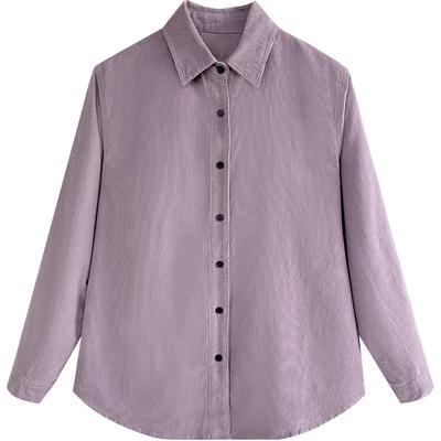 Corduroy Shirt Long-sleeved Spring Outfit New Simple Commuting Top Korean Women's Shirt