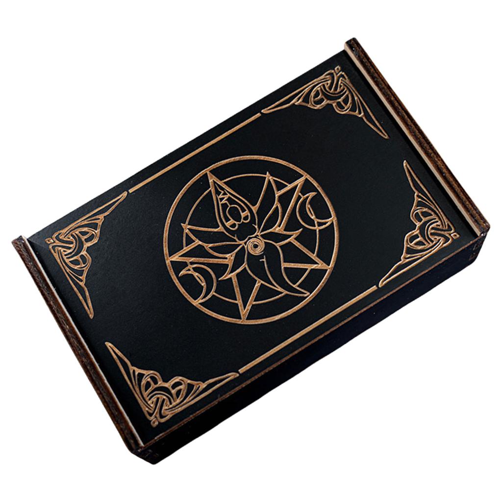 Pudełko na karty tarota Push Pull Astrology Trinkets Box Drewniane etui do przechowywania kart tarota do dekoracji wróżki