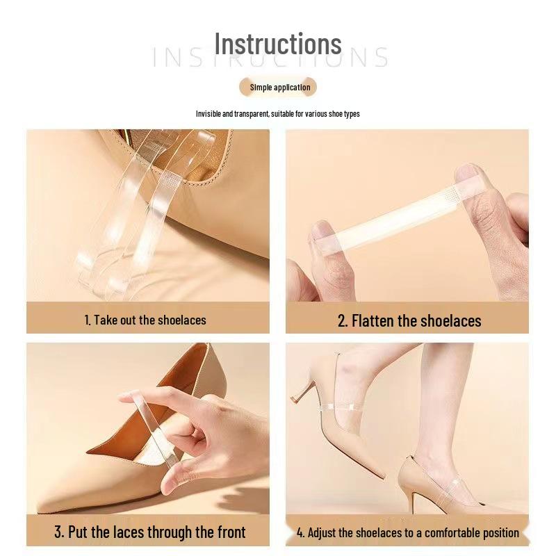 Transparente Anti-Rutsch-Schuhbänder für Damen-High Heels Sandalen