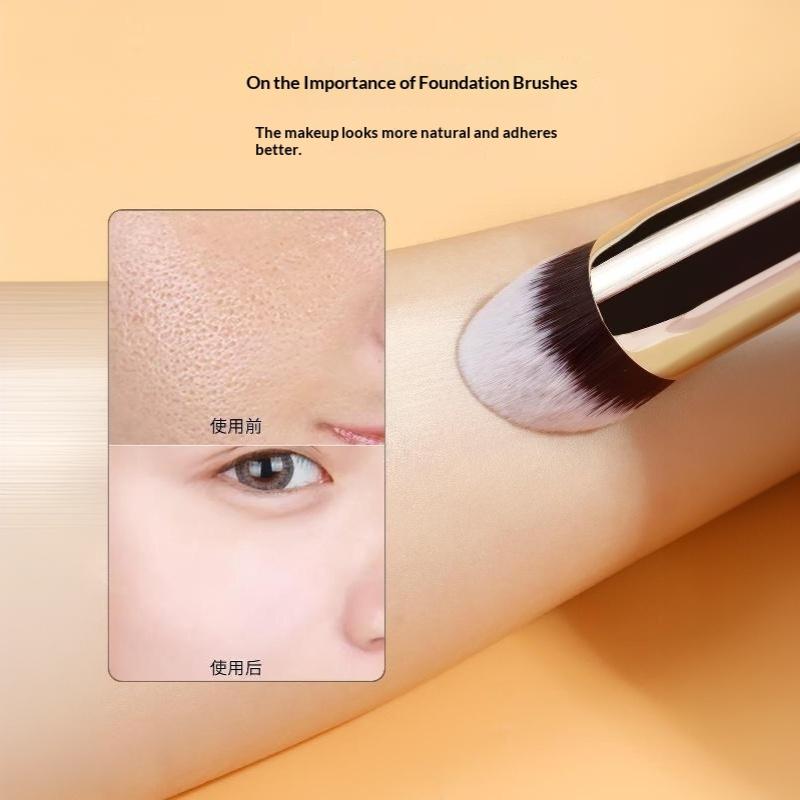 4Pcs Dual Ended Foundation Blush Brush Soft Bristles Professional Cosmetic Loose Powder Concealer Brush Makeup Tools