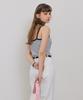Tudument Stripe Sleeveless Knit Top Ivory