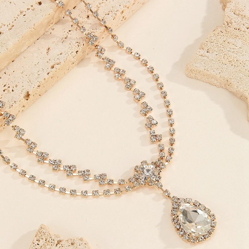 Elegant Rhinestone And Multi Layer Chain Design Silver Jewelry Headwear For Women