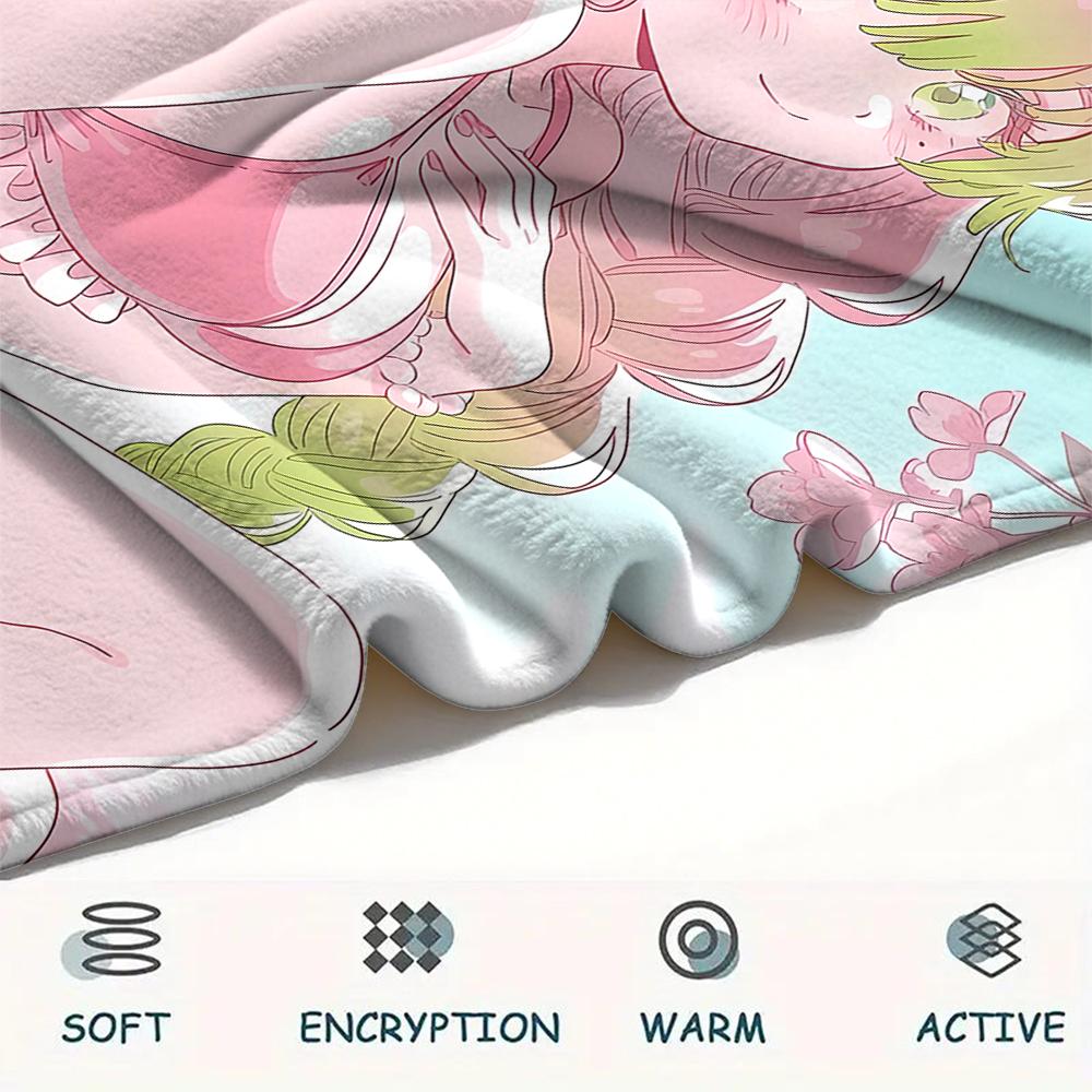 1pz Coperta in Flanella con Stampa Demon Slayer, Alta Qualità, Per Tutte le Stagioni, Decorazione per la Casa, Calore e Comfort, Perfetta per Regali di Natale
