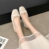 New French Spring and Autumn Evening Wind Fairy Shallow Mouth Single Shoes Female Gentle Flat-bottomed Doudou Shoes Red Pedal