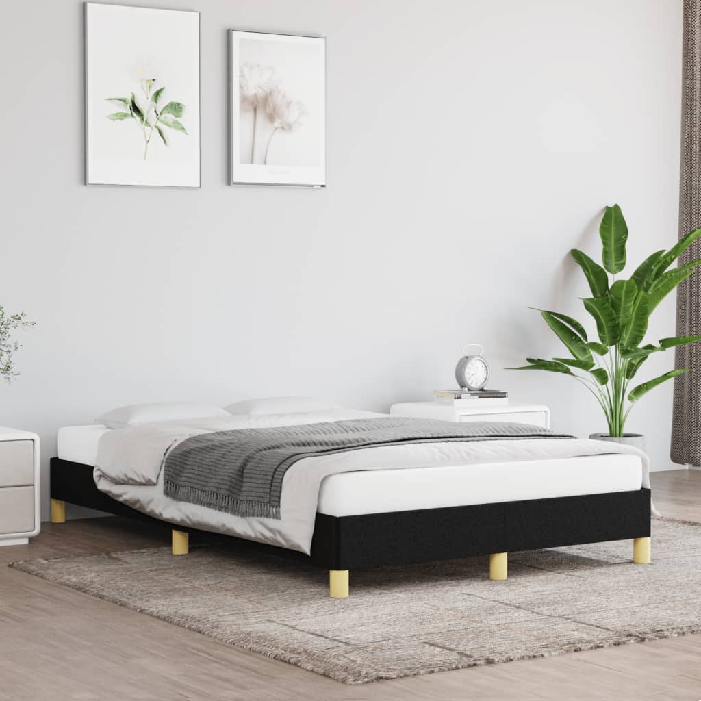 Bed Frame without Mattress Black 120 x 190 cm Fabric