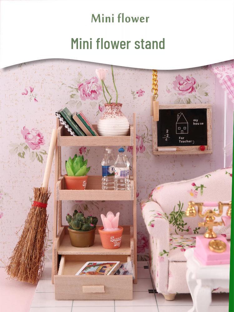 1:12 Scale Dollhouse Miniature Food & Flower Stand Model