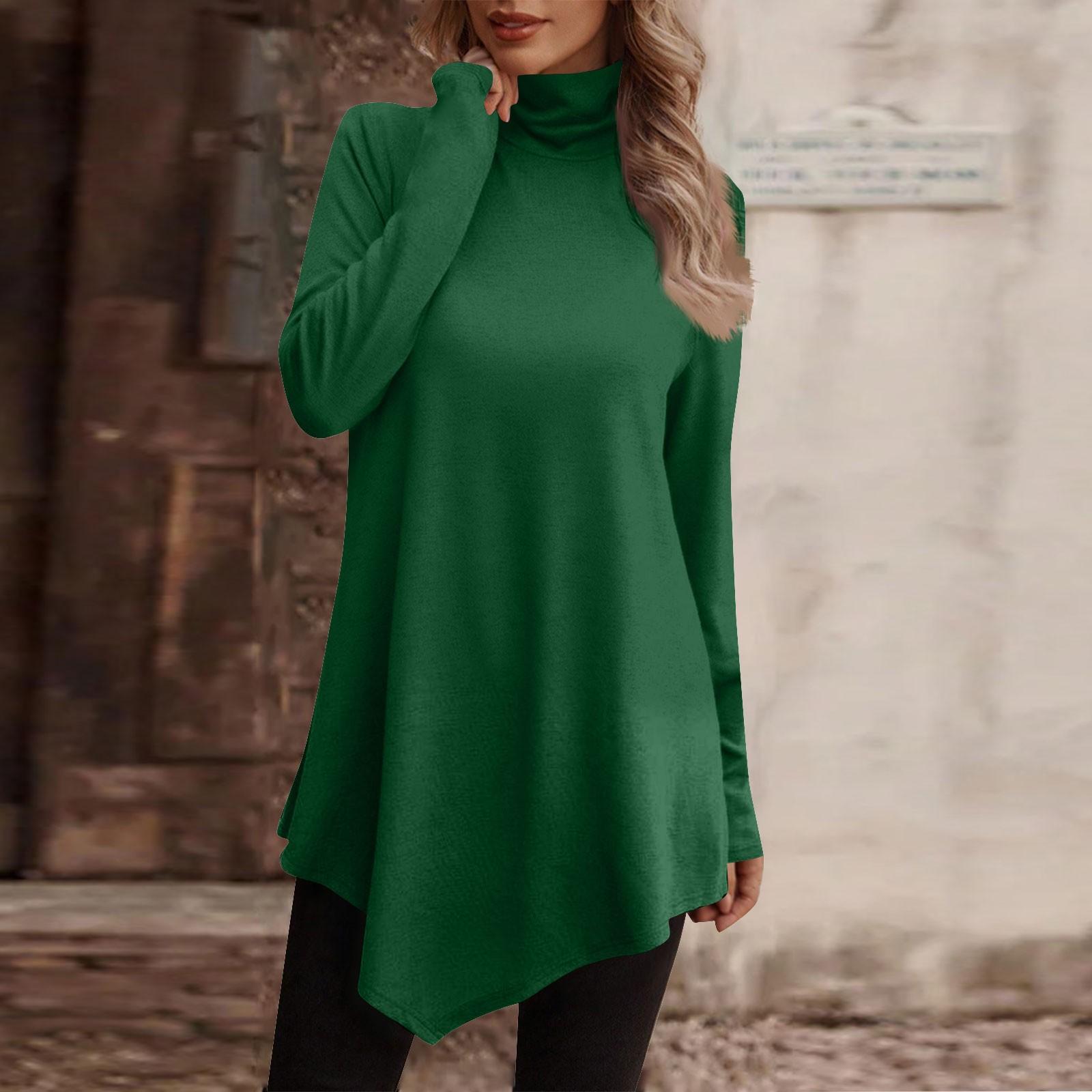 

Повседневная модная рубашка с цветочным принтом, топы с высоким воротом, пуловеры с длинными рукавами и нерегулярным подолом XXL