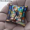 Stained Glass Basketball Player Throw Pillow Covers Pattern Cushion Cover Suitable for Sofa Bedroom Car Pillow Cover