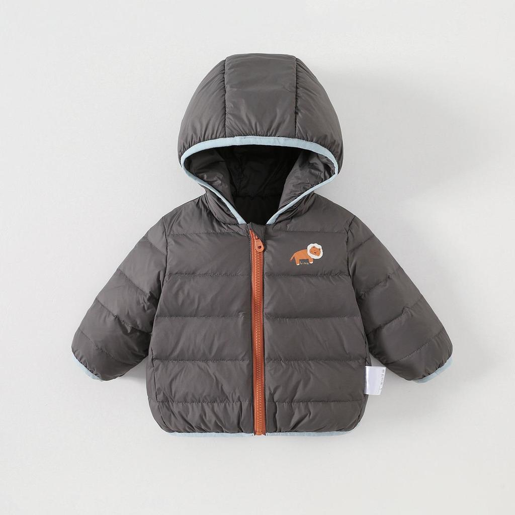 Infant & Toddler Down Hoodie: 2026 Autumn/Winter Baby Girls' Lightweight White Duck Down Casual Jacket