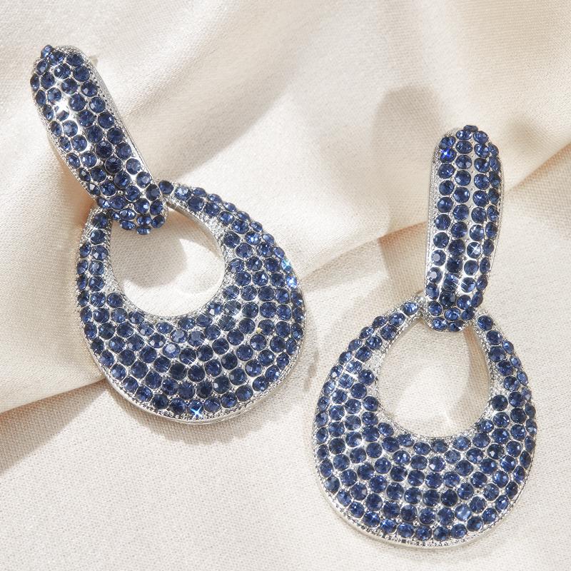 Elegante Funkelnde Blaue Zirkon Tropfenohrringe Klassisches Modernes Design für Partys Geschenke Tägliches Tragen WeihnachtsSchmuck Hochzeitsgeschenke