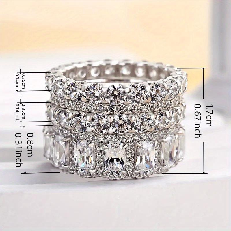 s/Set Sparkling Temperament Women Ring Cubic Zirconia Luxury Party Wedding Lady Wearable Accessories Jewelry for Versatile