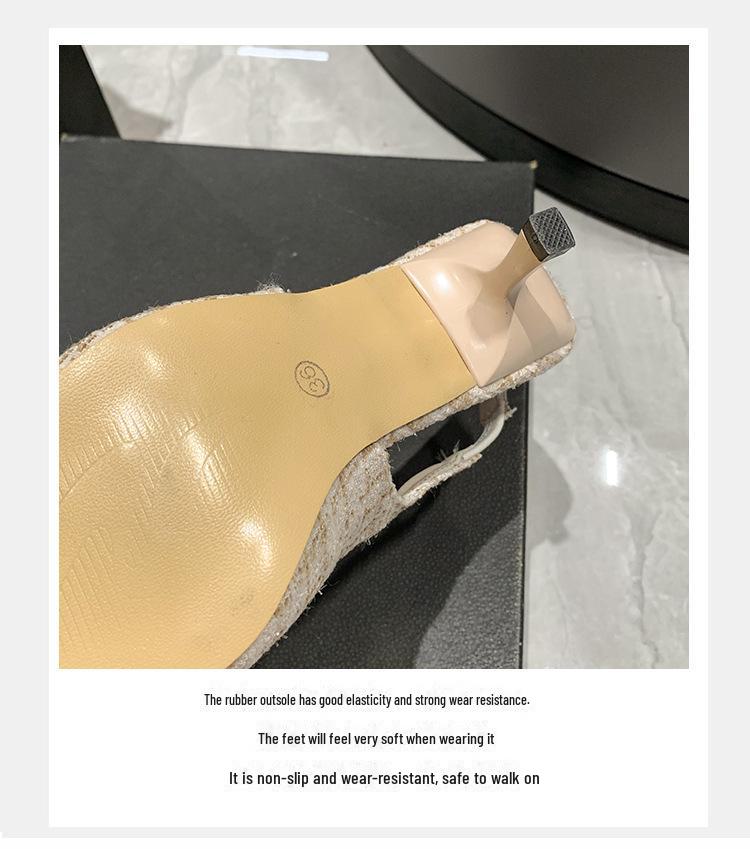 Inspired High Heel Sandals - Summer 2023 Pointed Toe Slip-On for Women