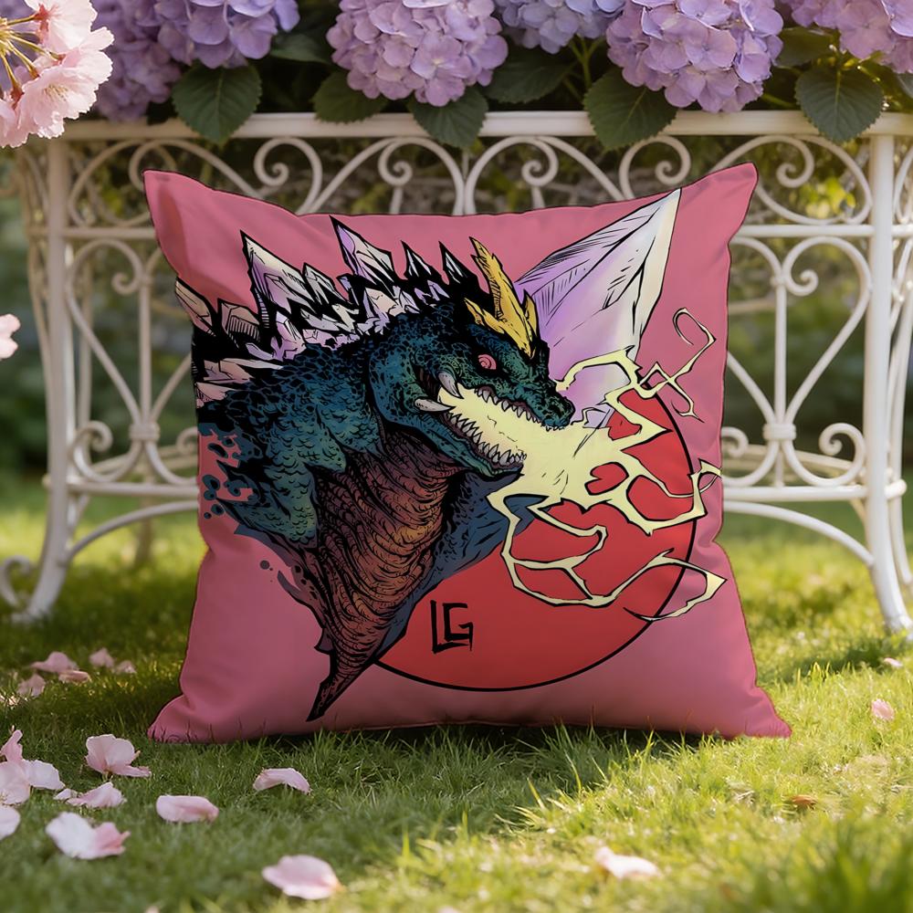 Anime G-GojiraS Cushion Cover Home & Car Dual-Scene Pillow Cover: Reversible for Premium Comfort