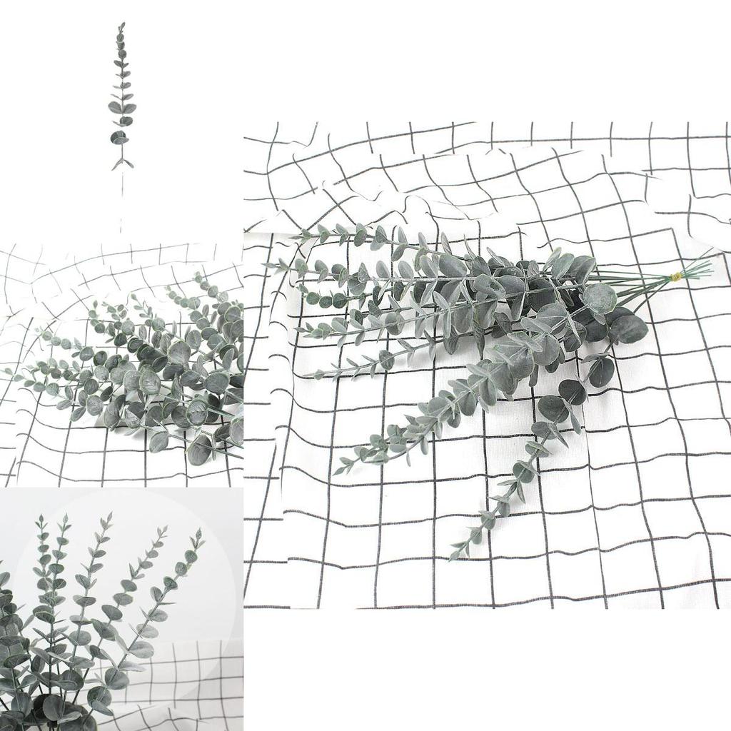 Green Gray Artificial Eucalyptus Citriodora Flower Bouquet For Garden And Interior Design