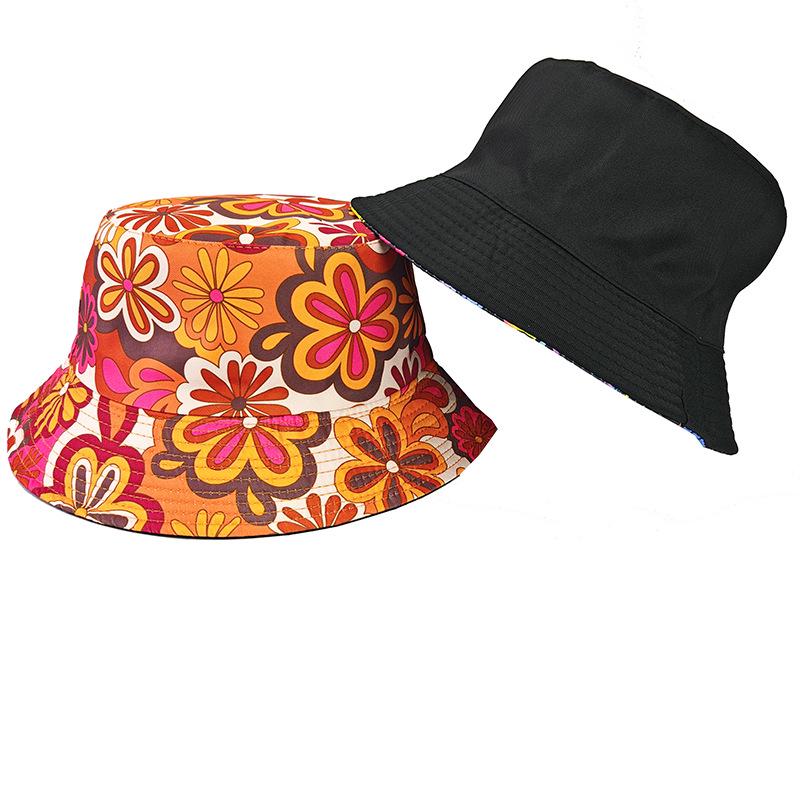 Retro Graffiti Double-Sided Bucket Hat for Men & Women - Versatile Outdoor Travel Sun Protection