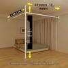 No-Punch Living Room Partition Curtain Divider for Rental Rooms, Dorms, or Salons