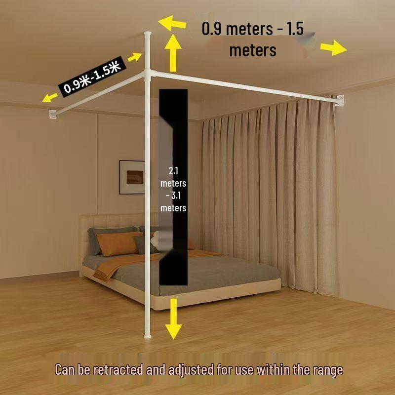 No-Punch Living Room Partition Curtain Divider for Rental Rooms, Dorms, or Salons