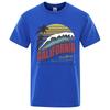 California Surfing Santa Monica Beach Printed Clothes Men Breathable Oversize T-Shirt Summer Cotton Tee Clothes Crewneck T-Shirt