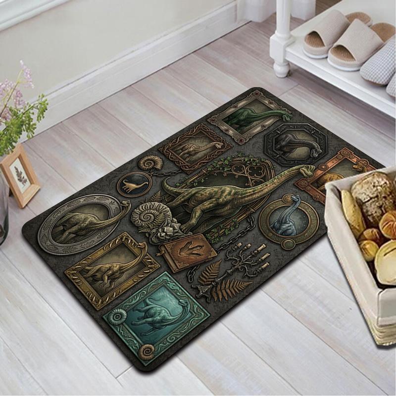 Prehistoric Dinosaurs Pattern Rug Floor Mat for Living Room or Bedroom Soft and Comfortable Carpet a Gift for Birthday and Holiday.