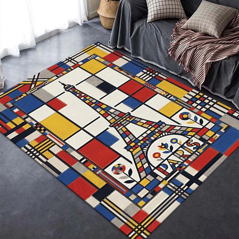 2025 New Paris Eiffel Tower Carpet Rug for Living Room Bedroom Home Sofa Decoration,Kids play Non-slip Floor Mat94