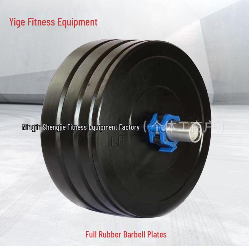Black All-Rubber Barbell Plates for Commercial and Home Gym Use