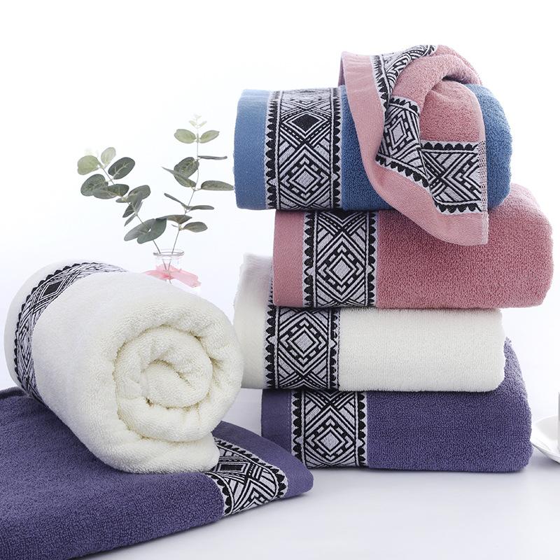 Diamond-shaped Bath Towel Soft Water-absorbent Lint-free Home Daily Holiday Gift Cotton Towel