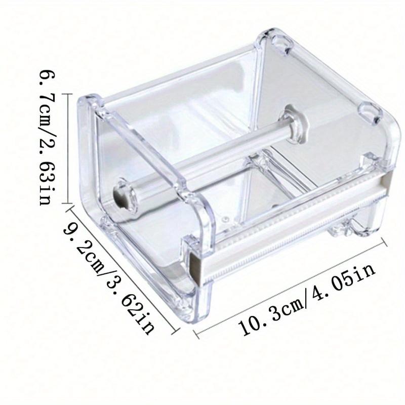 1pc Simple Transparent Tape Cutter, Washi Tape Organizer Storage Holder, Office Tape Dispenser Organizer. School & Teacher Supplies Back To School