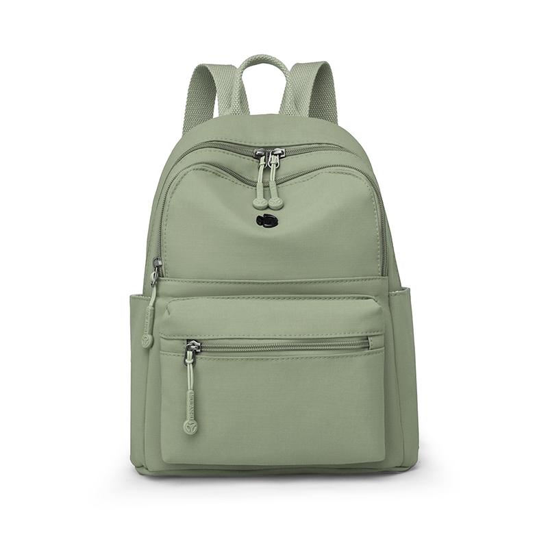 Women's Nylon Backpack Lightweight Solid Color Student Schoolbag