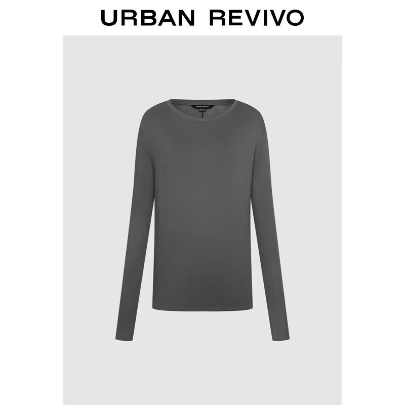 UR 2025 Autumn Women s Pleated Back Slit Long Sleeve T-Shirt L