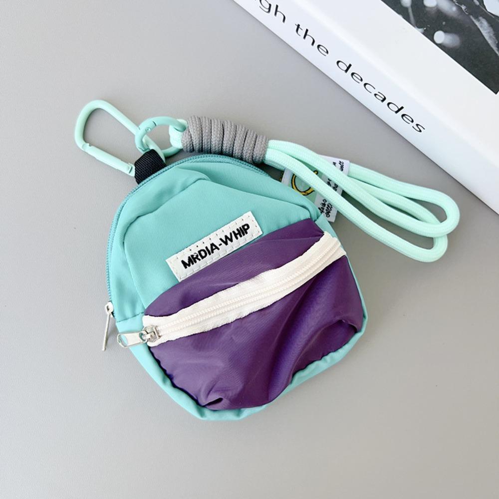 Portamonete Creativo da Appendere Colore a Contrasto Cinturino Corto da Polso Custodia per Auricolari Ciondolo Antifurto Piccola Borsa per Chiavi Ragazza