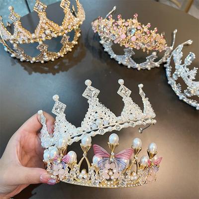 Krone Stirnband Kopfbedeckung Super Flash Galvanisiert Strass Braut Schmuck Legierung Krone Prinzessin Krone